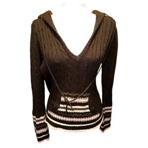 Y2k brown and pink pullover sweater